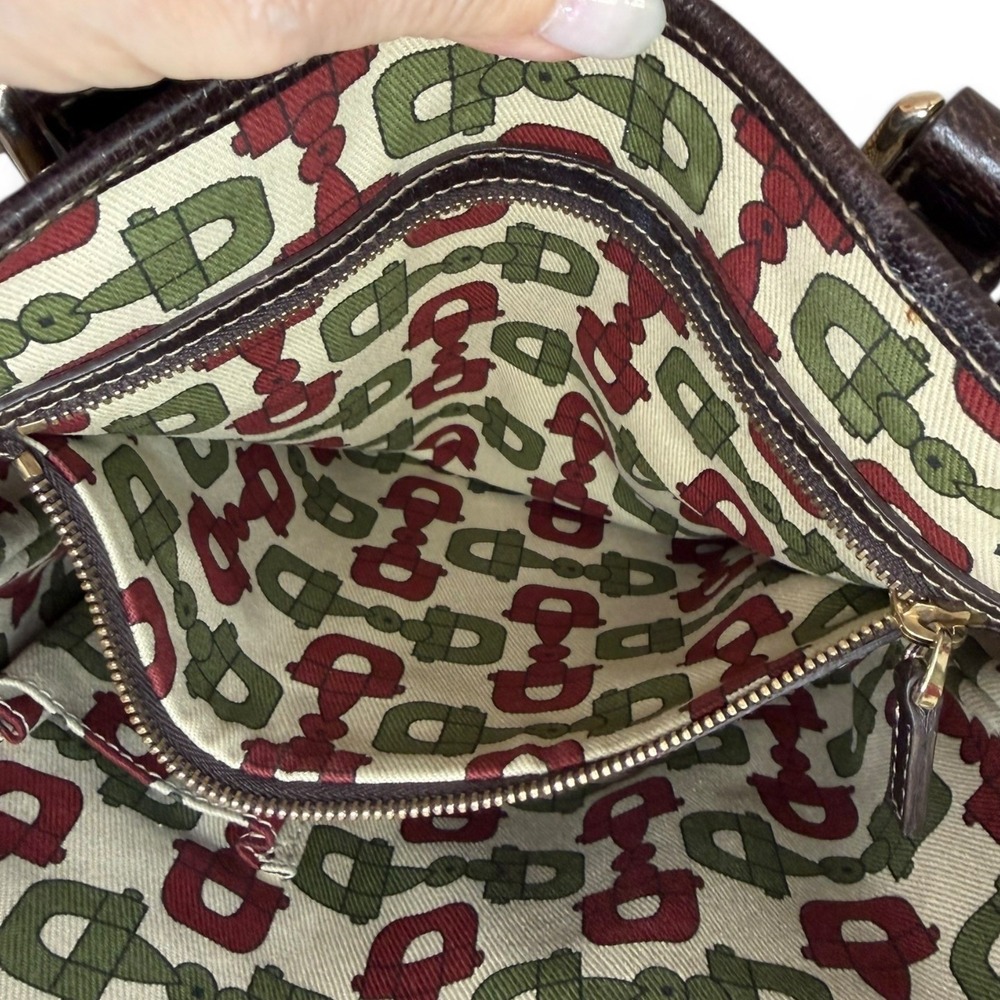 Gucci GG Canvas Mushroom Embroidered Small Tote Brown Leather Italy - Picture 12 of 14